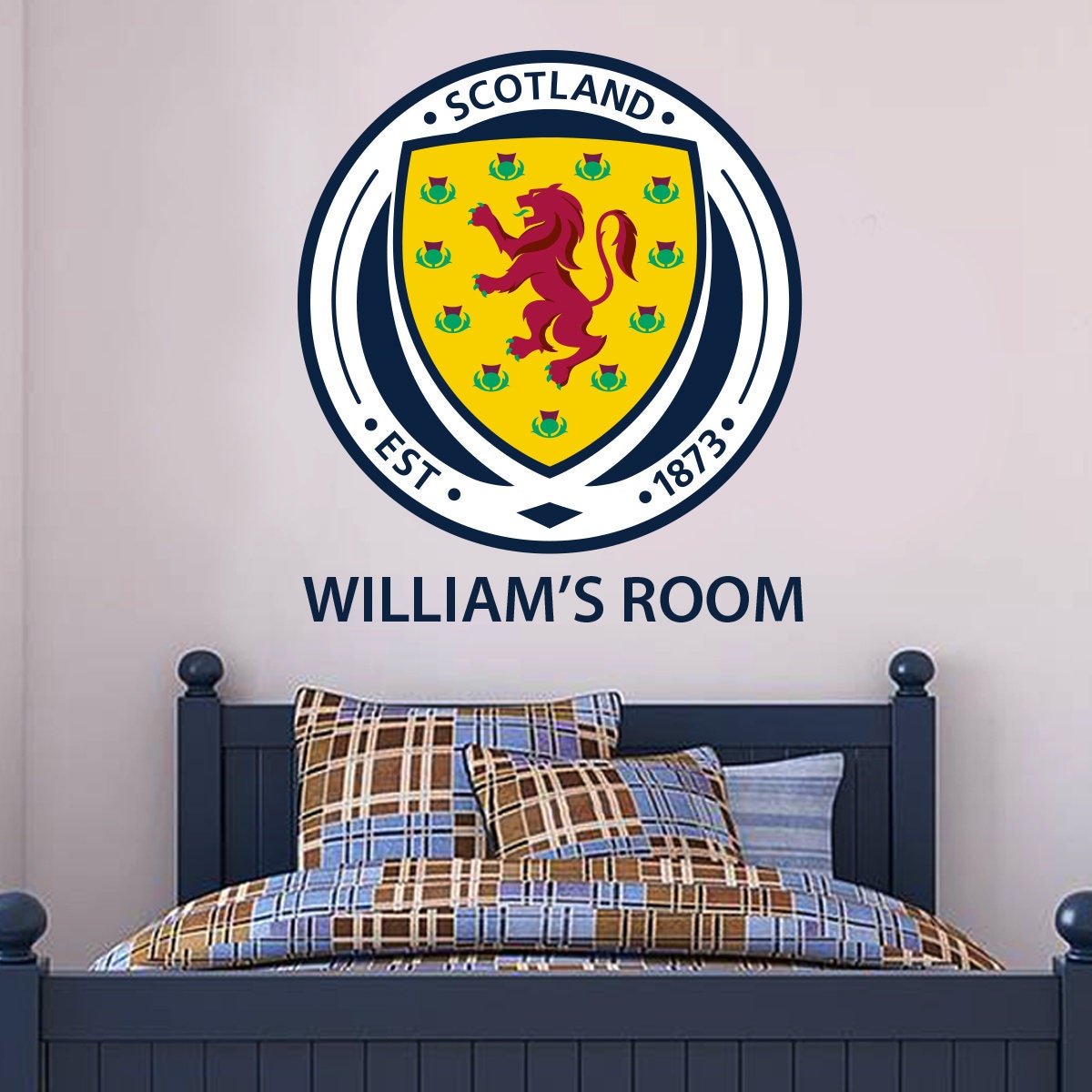 Scottish FA - muursticker embleem en gepersonaliseerde naam