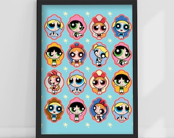 Stampa Superchicche™ – Poster Sisters In Frames, Supereroi, Arte murale