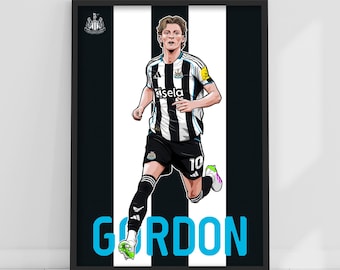 Newcastle United FC Print - Gorgon Illustration Poster Fußball Wandkunst