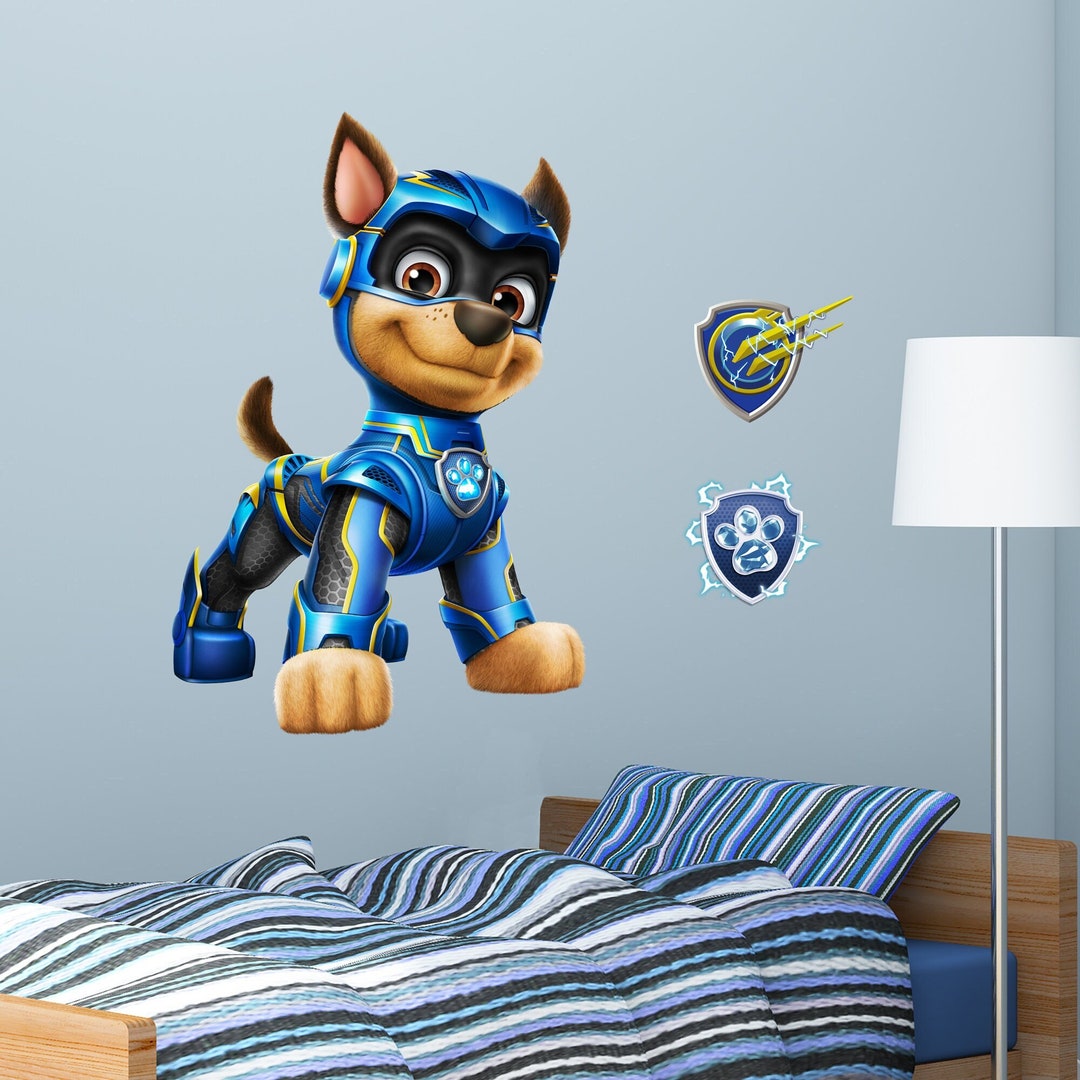 Paw Patrol Wall Sticker the Mighty Movie Chase Wall Decal Etsy