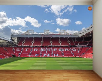 Manchester United Full Wall Mural - Old Trafford Stadium Stretford End Day Time