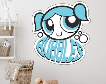 Powerpuff Girls™ Wall Sticker  –  Bubbles Blue Icon Superhero Decal Wall Art