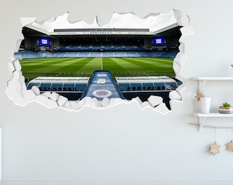 Rangers Football Club Sandy Jardine Stand Stadium Broken Wall Sticker Football Art