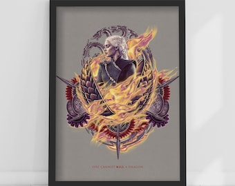 Game of Thrones™ Print – Fire Cannot Kill A Dragon Poster Wall Art