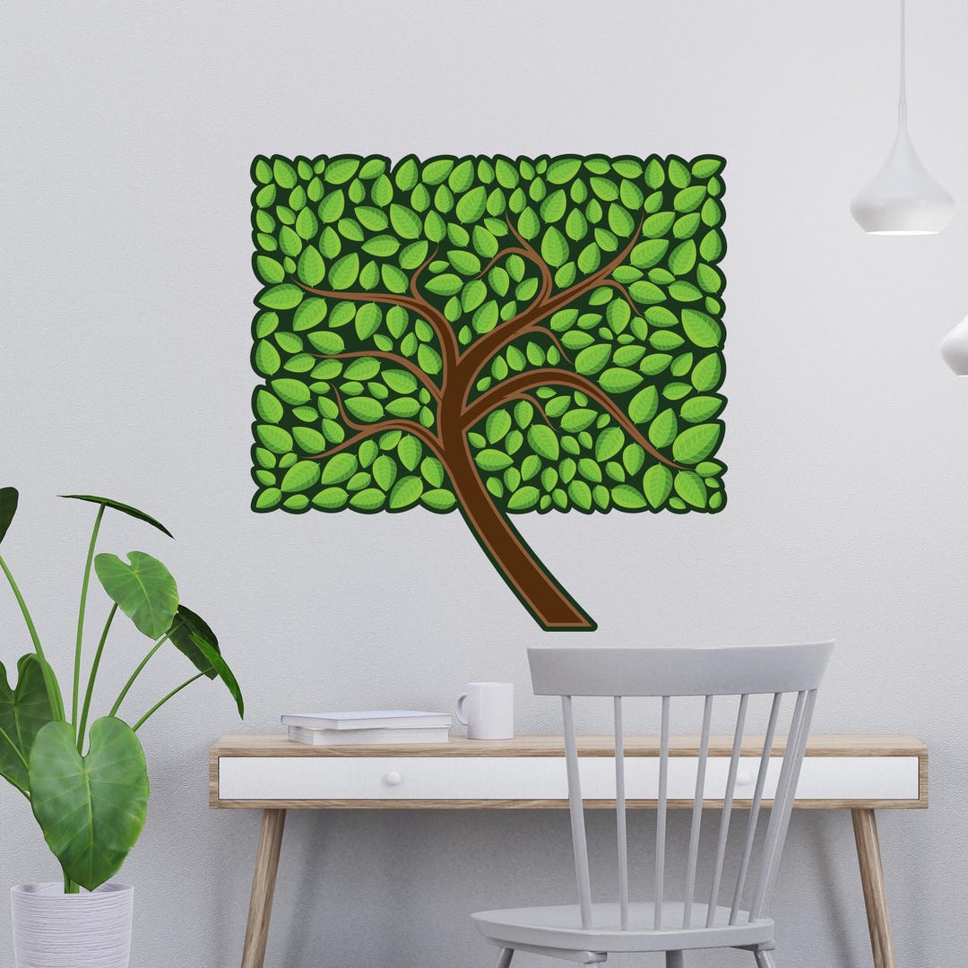 Tree Wall Sticker - Leaves on Tree Decal Wall Art - Etsy