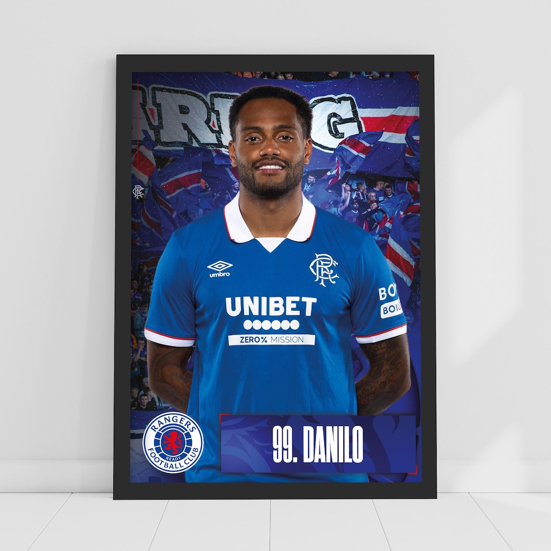 Rangers Football Club Print - Danilo 25/26 Player Poster Football Art ...