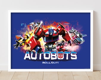 Transformers The Movie Vintage Style Poster | Autobots Decepticons | 24x36 | Unframed | 25th Anniversary