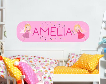 Prinzessin Wandaufkleber - Personalisierter Name Kunst Aufkleber