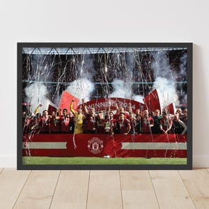 マンチェスター ユナイテッド FC プリント - FA カップ優勝ポスター サッカー ウォール アート