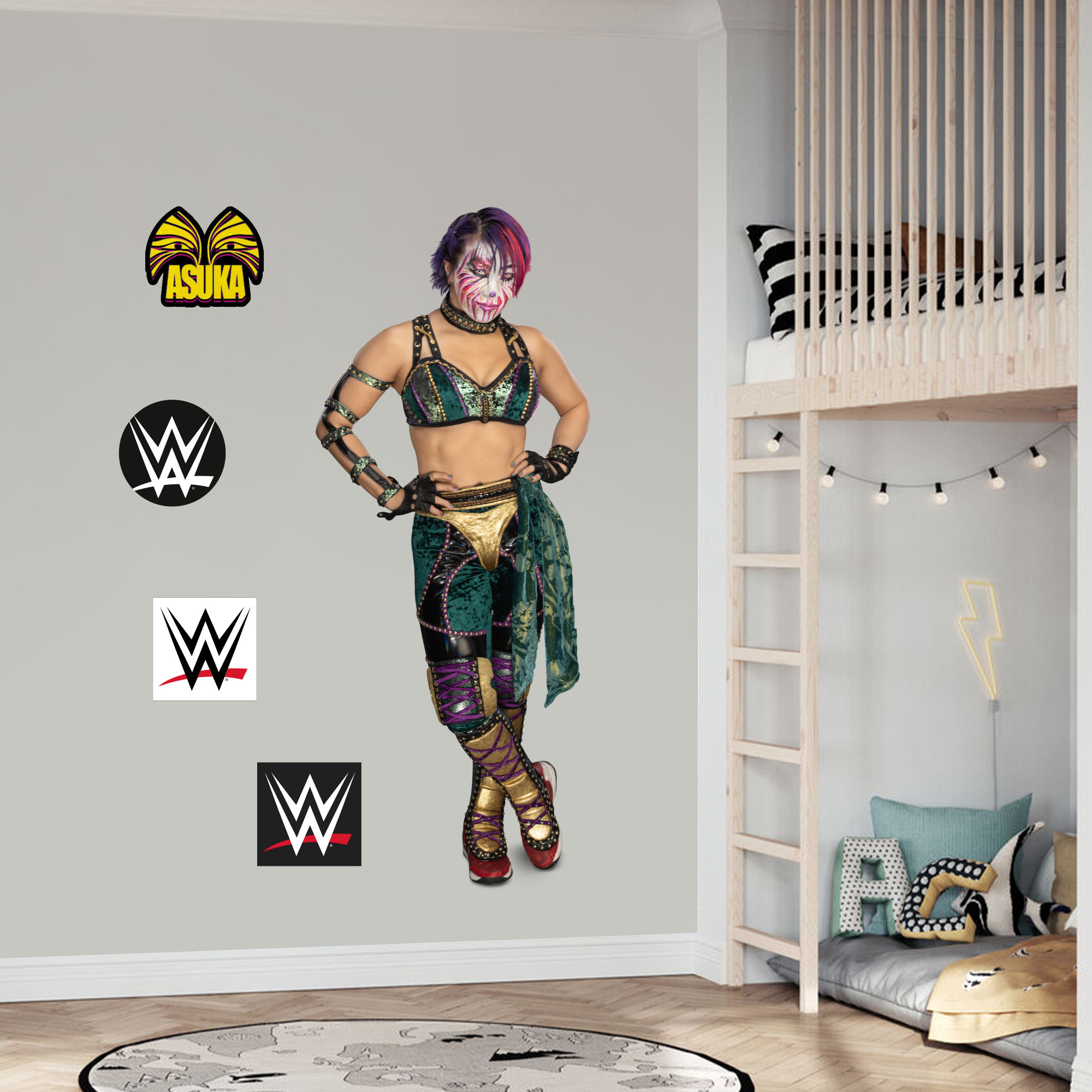 WWE - Asuka Wrestler Decal + Bonus Wall Sticker Set - Etsy