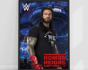 WWE Print - Roman Reigns Crowd Poster Wrestling Wall Art