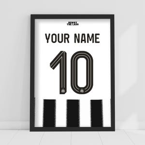 Newcastle United FC Print - 25-26 Personalised Shirt Pattern Poster Football Wall Art image 1