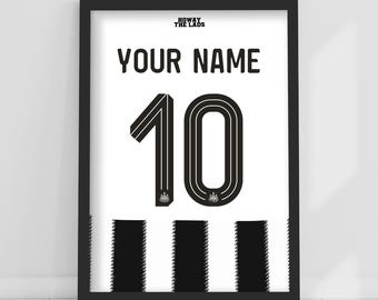 Newcastle United FC Print - 25-26 Personalised Shirt Pattern Poster Football Wall Art