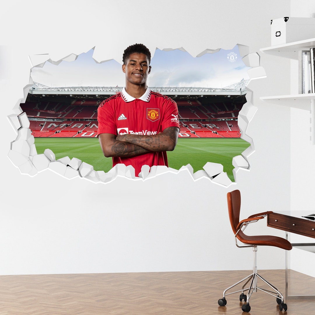Manchester United FC Wall Sticker Marcus Rashford 22/23 Etsy