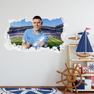 Official Manchester City Wall Sticker - Phil Foden 25/26 Broken Wall Sticker