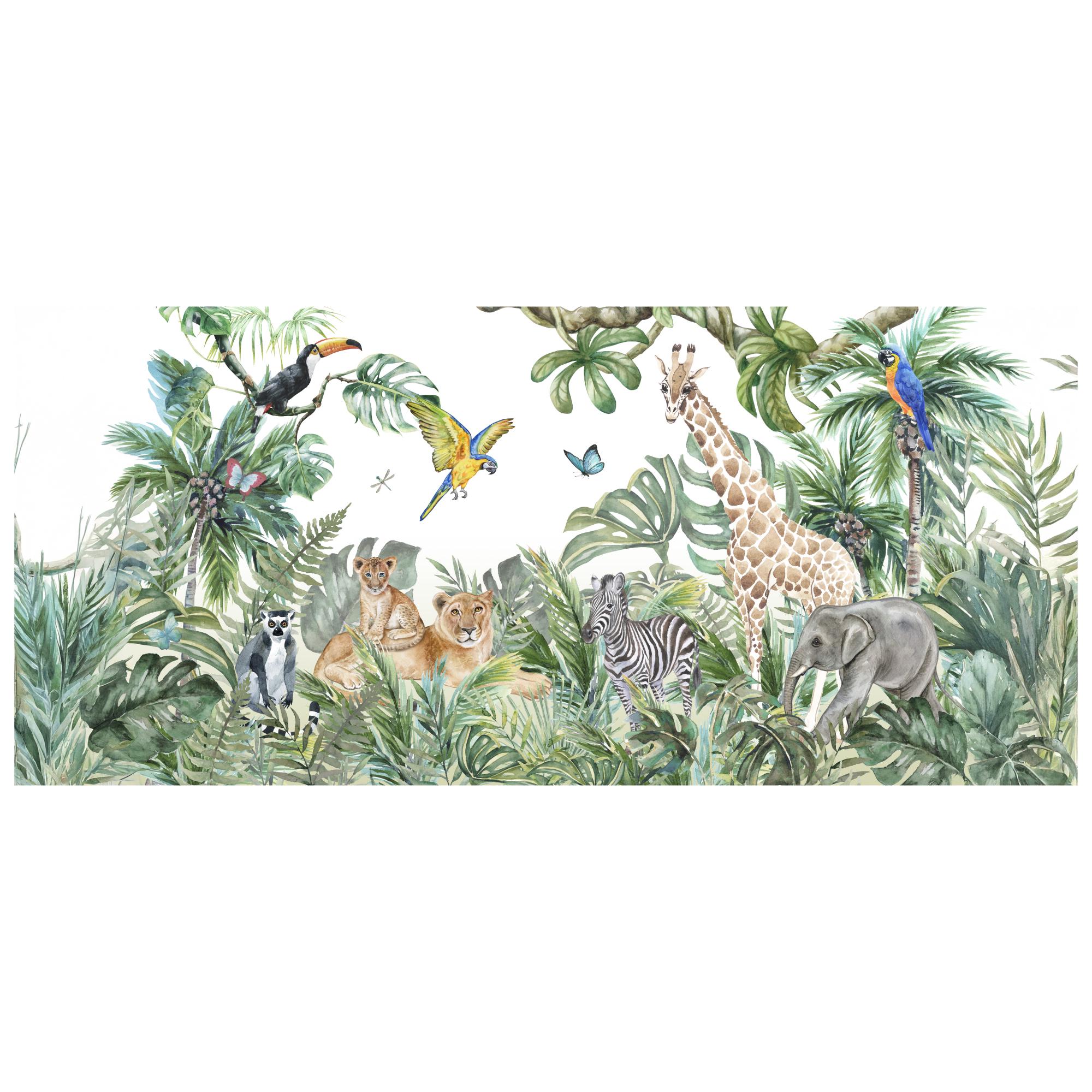Jungle Full Wall Mural - Animals in the Jungle Wall Art - Etsy