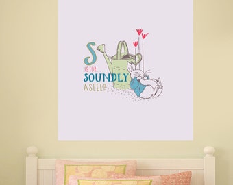 Autocollant mural officiel Peter Rabbit S Is For Soundly Asleep PB010