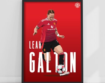Manchester United FC Print - Leah Galton 24/25 Illustration Player Poster Football Wall Art