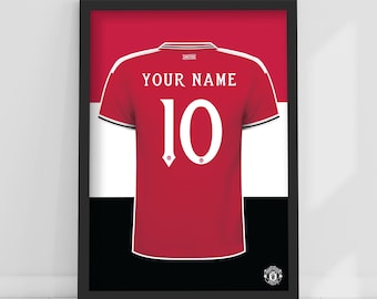 Manchester United FC Print - Personalised 26/27 Shirt Design Poster Football Wall Art