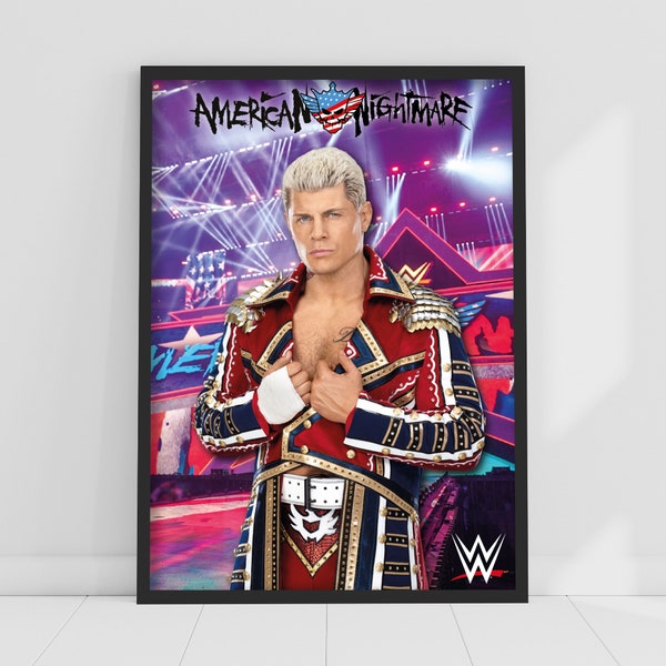 WWE Print - Cody Rhodes Crowd Poster Wrestling Wall Art