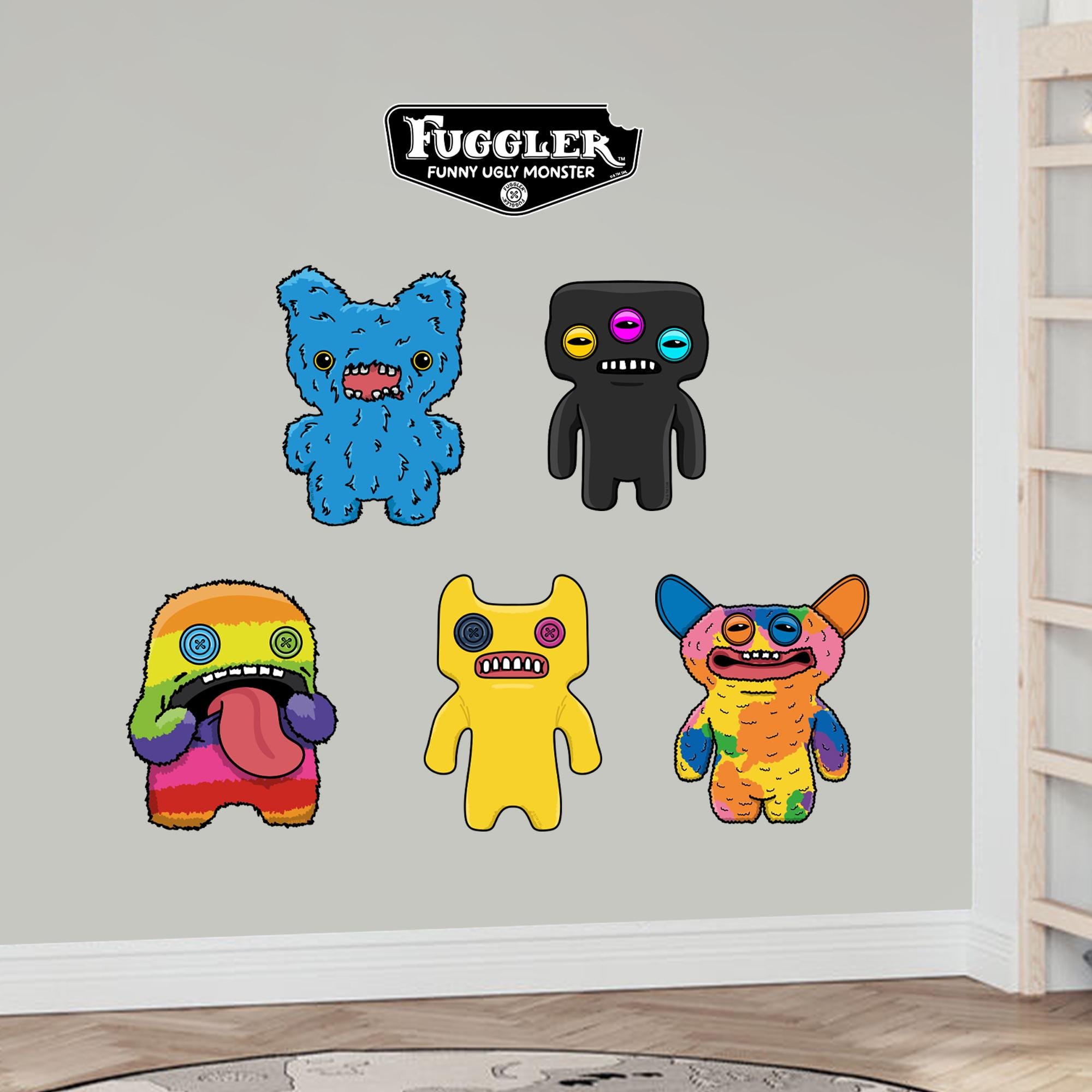 Fuggler Wall Sticker 5 Fuggler Set Decal Wall Art Etsy