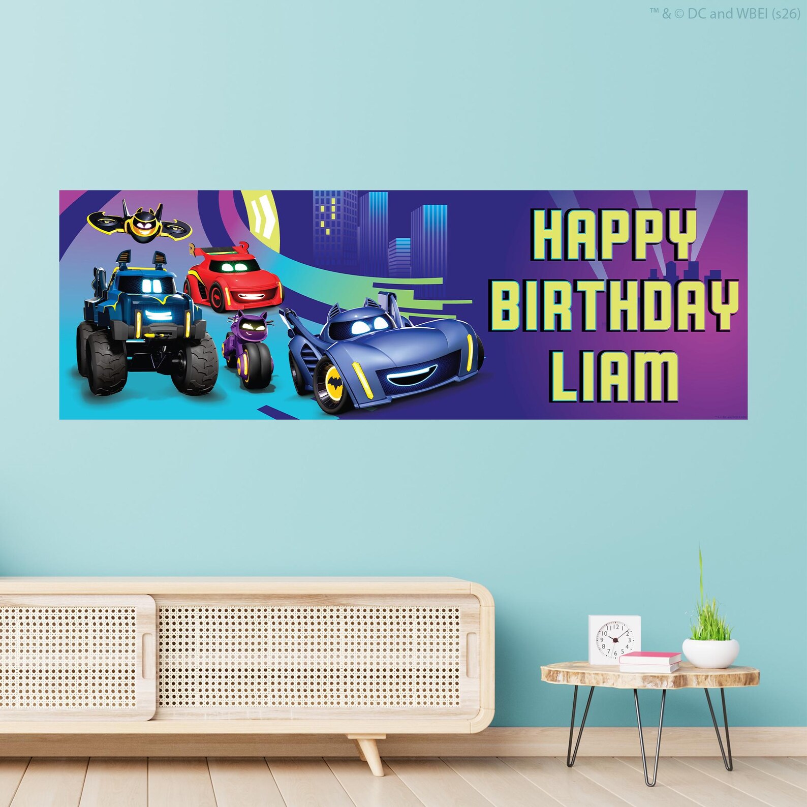 Batwheels™ Birthday - Group Racing in Gotham City Purple Personalised ...