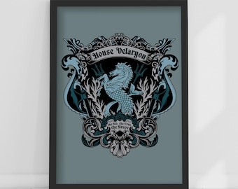 Game of Thrones™ Print – House Velaryon Crest Poster Wall Art