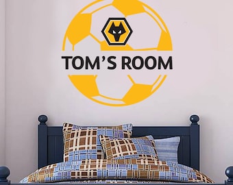 Wolverhampton Wanderers F.C. - Personalised Name & Ball Design Wall Art