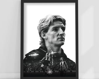 Newcastle United Anthony Gordon Black and White Portrait Print