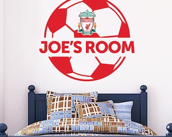 Liverpool Football Club - Personalised Name & Ball Wall Decal + LFC Wall Sticker Set