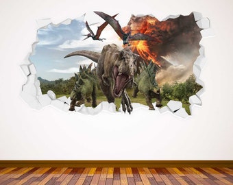 Jurassic World : Fallen Kingdom Dinosaur & Volcano Smashed Wall Sticker