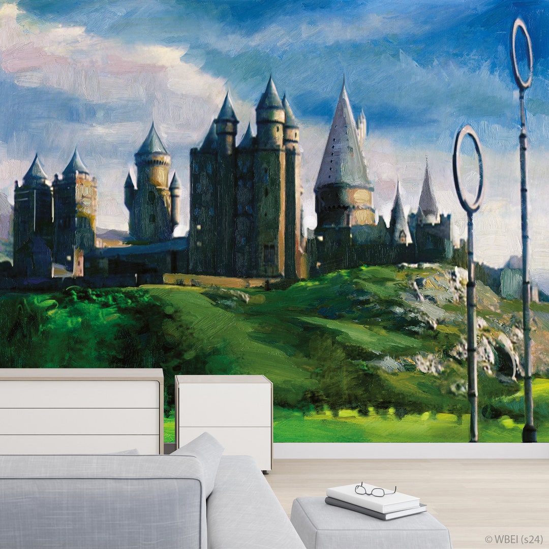 HARRY POTTER Wall Sticker – Hogwarts Watercolour Full Wall Mural ...