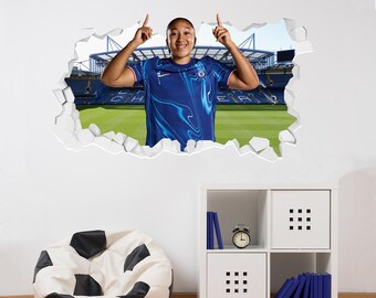 Chelsea Wall Sticker - Lauren James 24/25 Broken Wall Decal