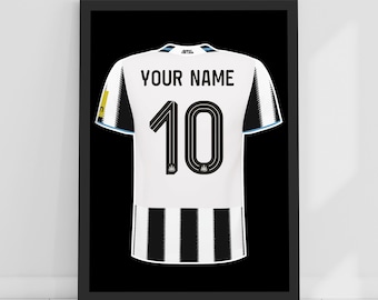Newcastle United FC Print - 25-26 Personalised Shirt Design Poster Football Wall Art