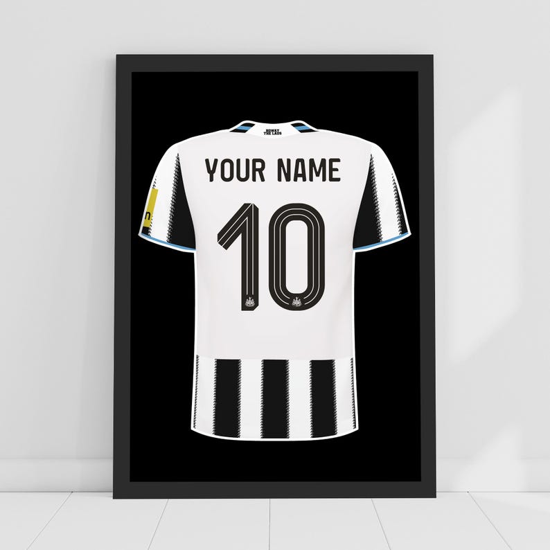 Newcastle United FC Print - 25-26 Personalised Shirt Design Poster Football Wall Art image 1