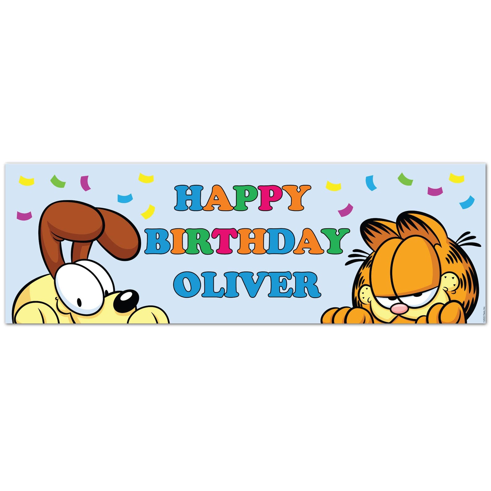 Garfield Birthday - Odie and Garfield Peeking Personalised Banner Wall ...