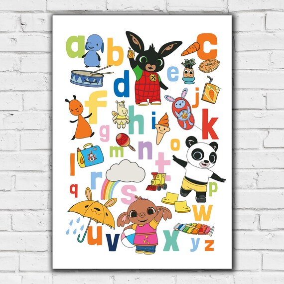 Bing Print - Bing and Friends Alphabet Wall Art - Etsy