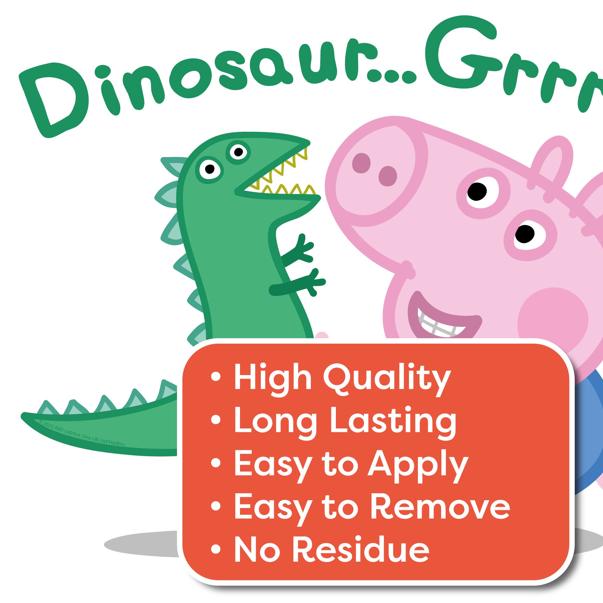 Peppa Pig Wall Sticker - Peppa Pig George Dinosaur Grrrr! Wall Decal ...