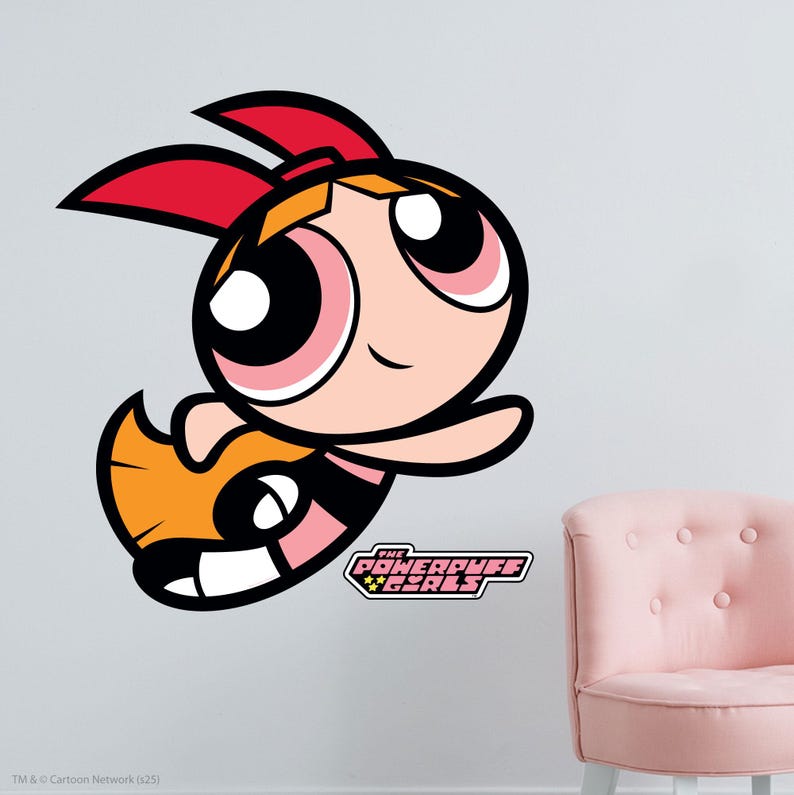 Powerpuff Red Sign Powerpuff Girls™ Wall Sticker – Blossom Border Decal Superhero Wall Art ...
