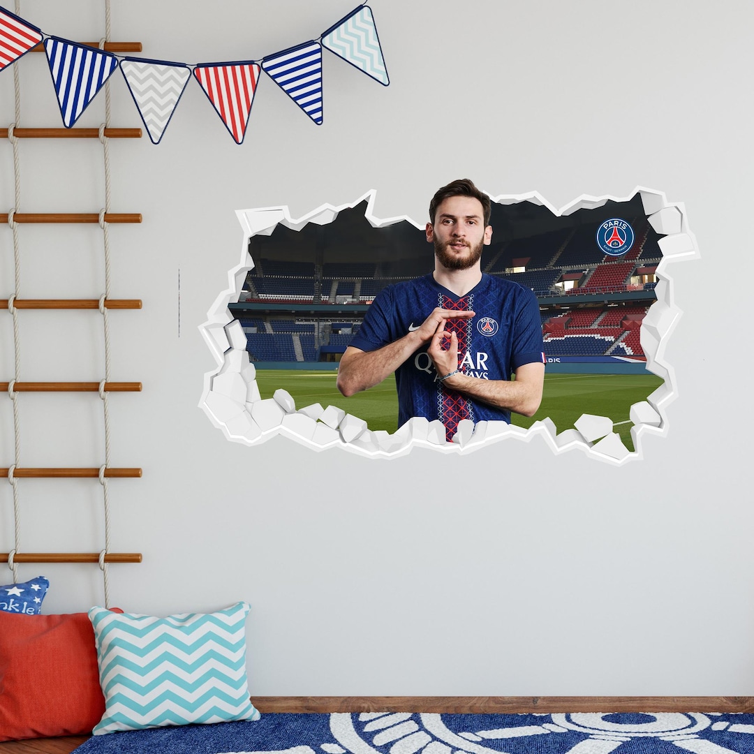 Paris Saint-germain Wall Sticker - Kvaratskhelia 25-26 Broken Wall