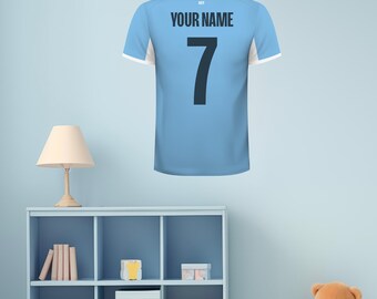 Manchester City Wall Sticker - Personalised Name and Number 24/25 Football Shirt Wall Sticker