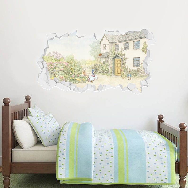 Official Peter Rabbit Smashed Country House Wall Sticker Mural Etsy