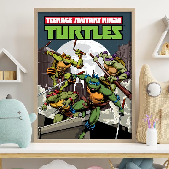 Teenage Mutant Ninja Turtles Print - Group Moonlight Rooftop