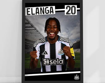 Newcastle United FC Print - Elanga 25/26 Core Poster Football Wall Art