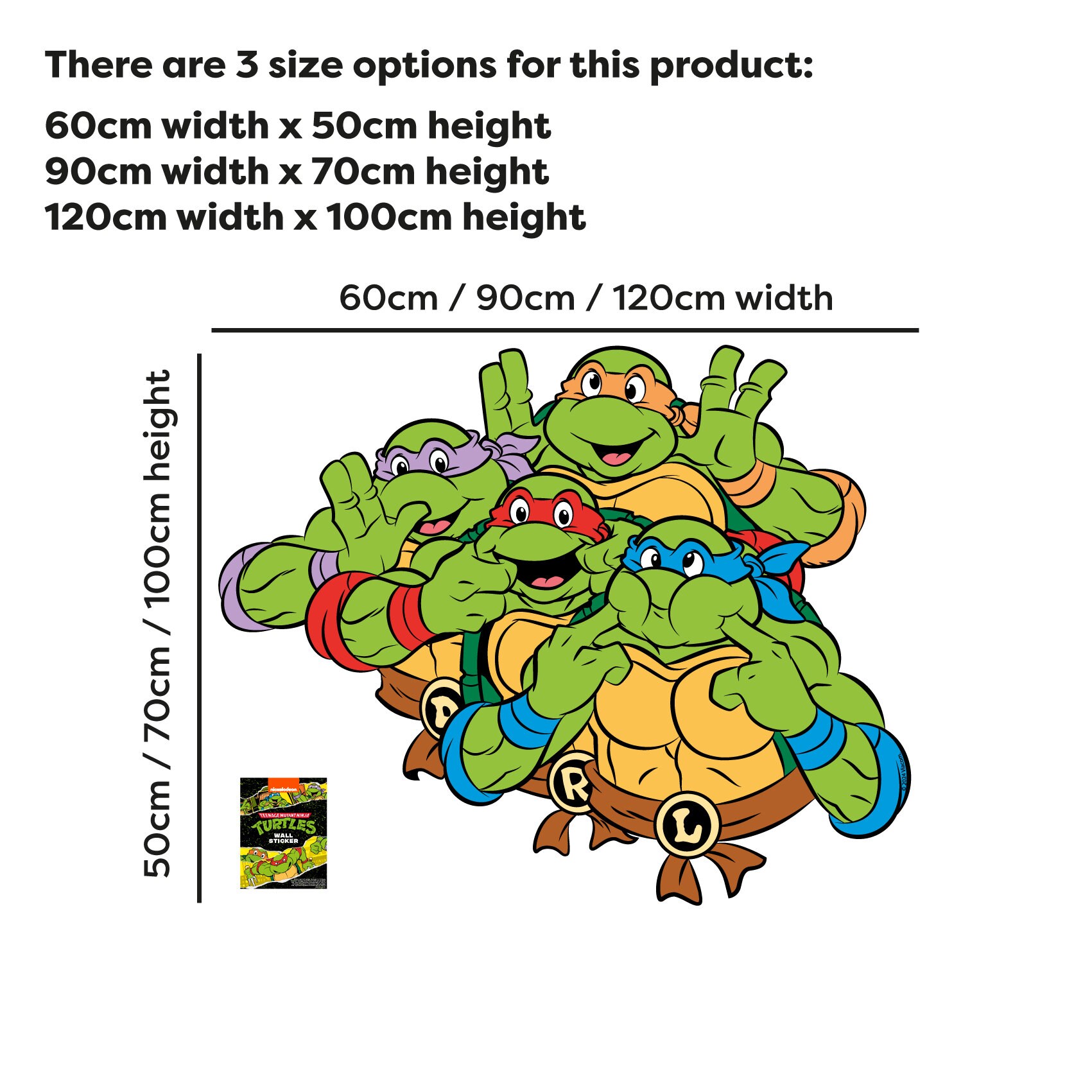 Poster Tortues Ninja 53x158cm - Affiche Déco Murale Officielle Pour Chambre, Salon Ou Bureau