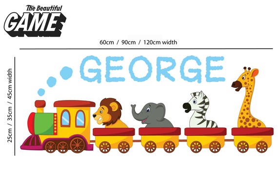 Animal Train and Personalised Name Wall Sticker - Etsy