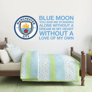 Manchester City Football Club - Blue Moon Song with Crest Wall Sticker