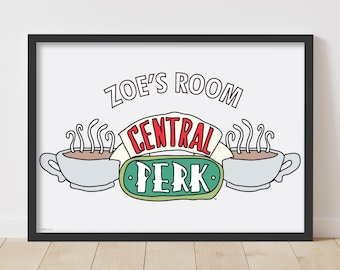 Friends™ Print – Central Perk Logo Personalised Name Poster Wall Art