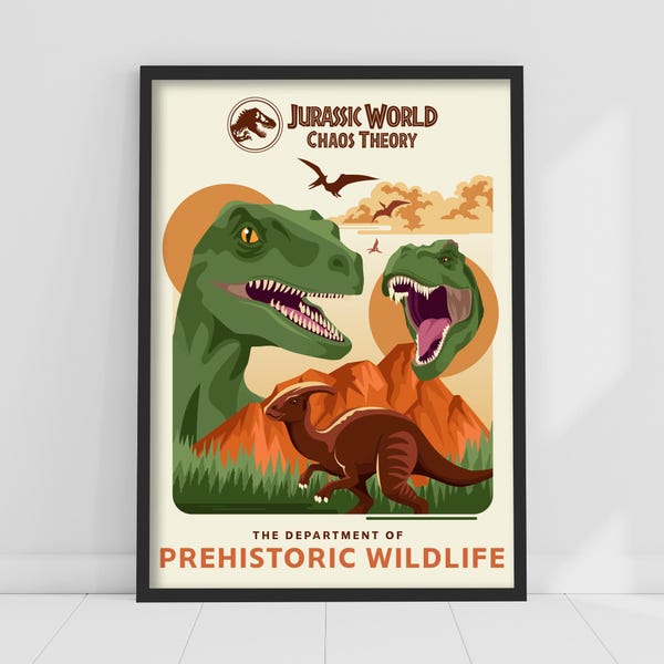 Jurassic Chaos Theory Print - Department of Prehistoric Wildlife Wall Art