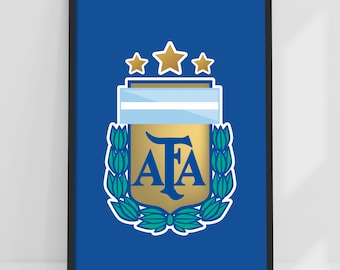 アルゼンチンサッカークラブ - AFA ポスター クレスト ダークブルー